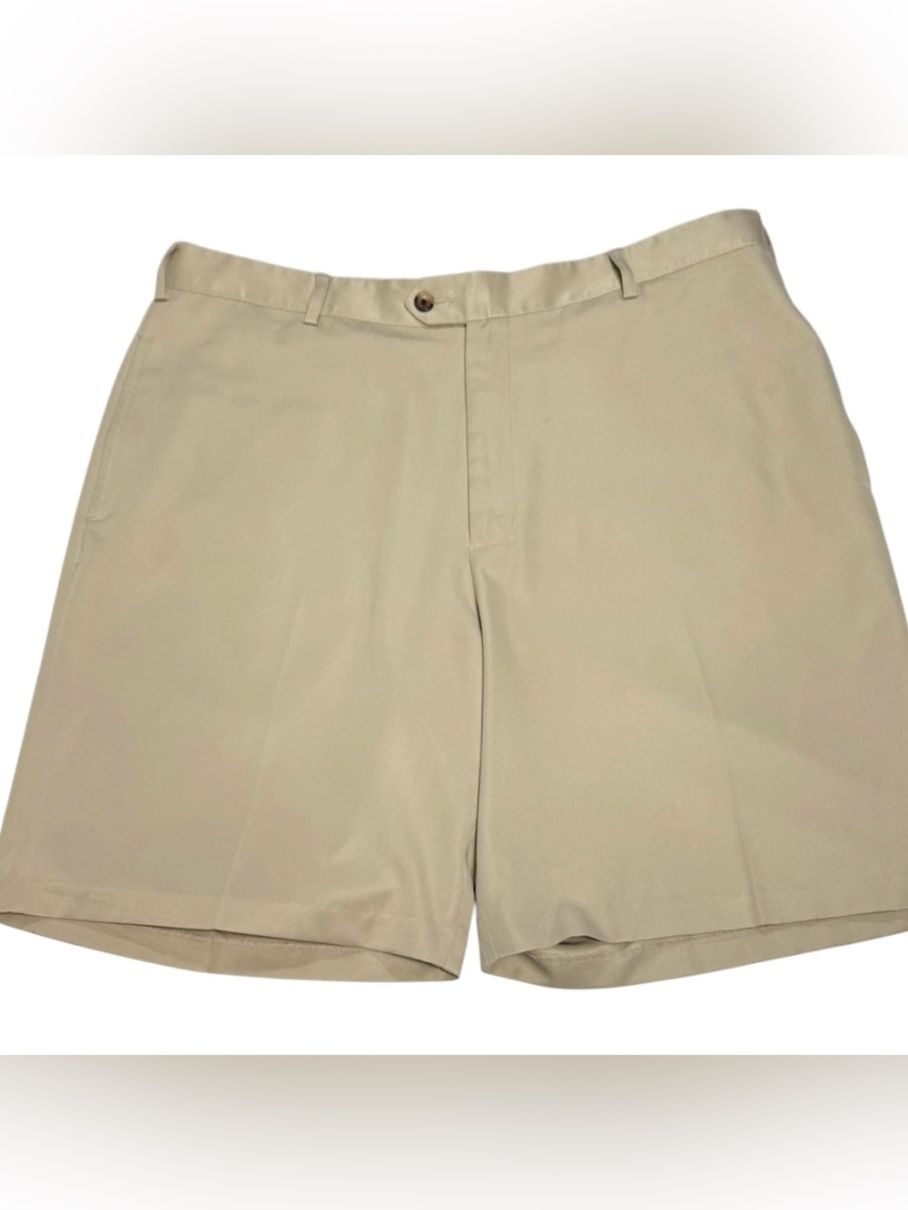 Donald Ross Mens Golf Shorts 36 Khaki 8 1/2” Flat Front The Manor Logo Activew